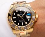 ROLEX GMT 904L Steel 8215 Movement 40MM Black Watch